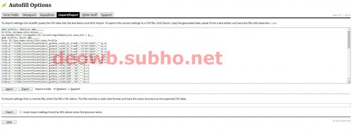 IMPORTING AUTOFIL FIELDS