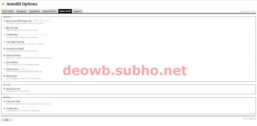 SETTING UP AUTOFIL OPTIONS