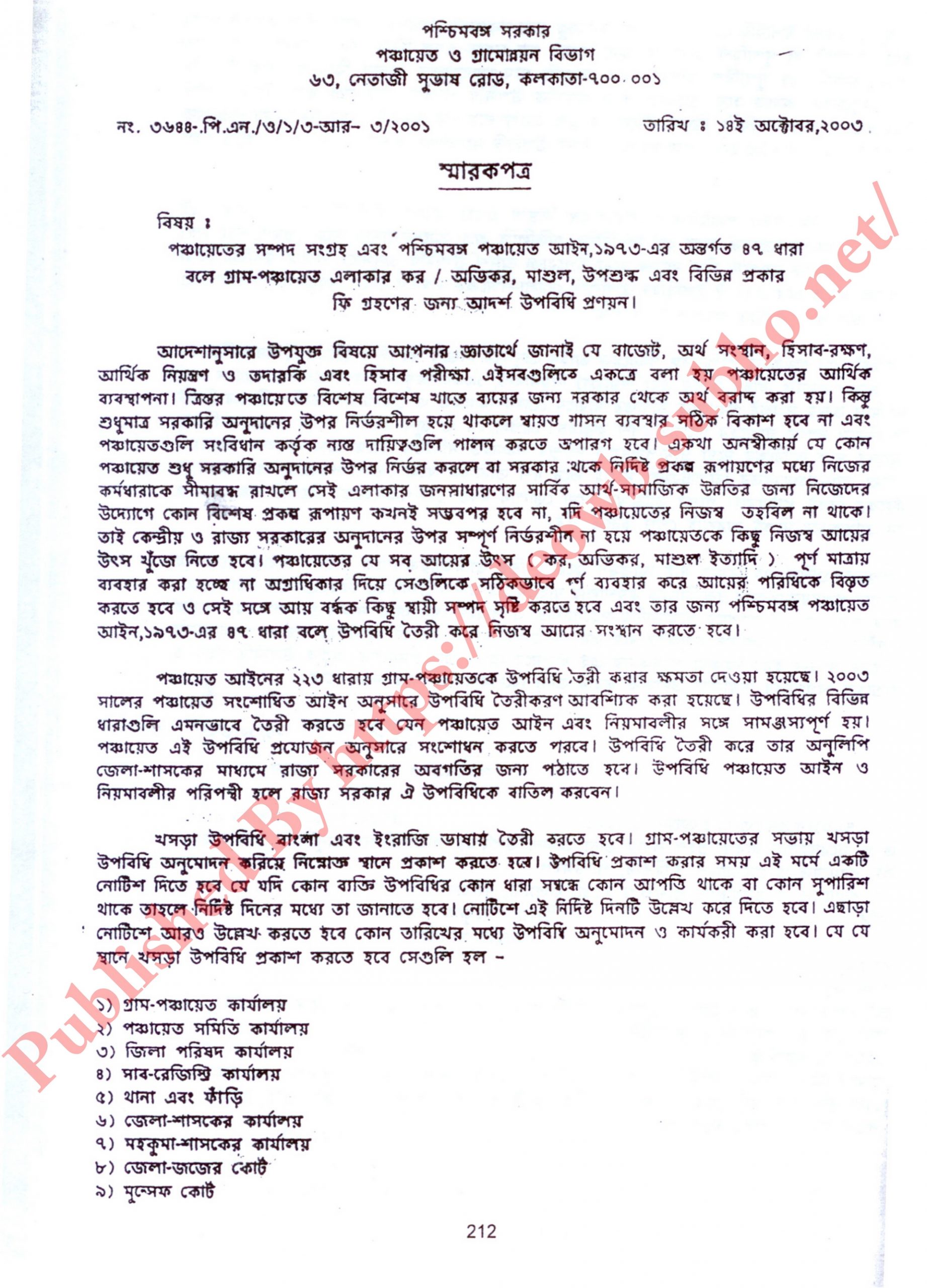 BY LAW UPOBIDHI GUIDELINES 2003 - BENGALI 