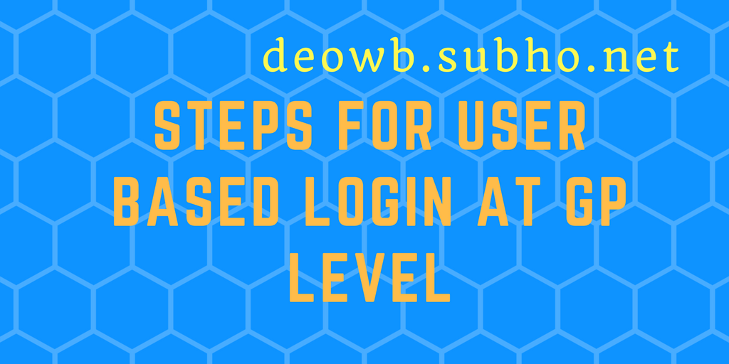 USER BASED LOGIN AT GP LEVEL