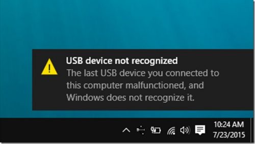 Fixing USB Device Not Recognised Error