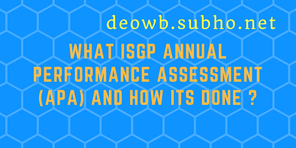 WHAT ISGP ANNUAL PERFORMANCE ASSESSMENT (APA) AND HOW ITS DONE ?