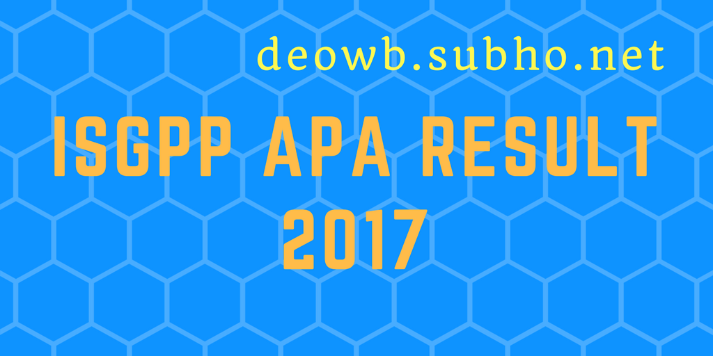LATEST ISGPP APA RESULT 2017