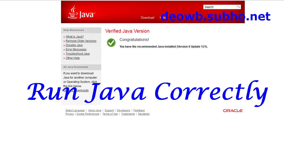 Run Java Correctly